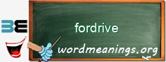 WordMeaning blackboard for fordrive